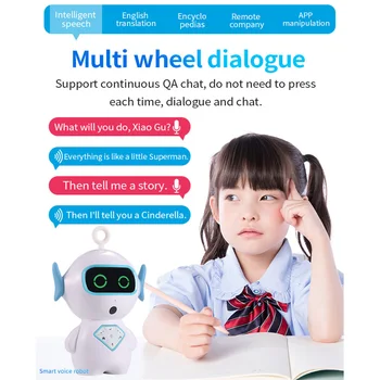 

Children Interactive Voice Recognition Robot Intelligent Accompany Toy Smart Robot Music APP Voice Chat Storytelling for Kids