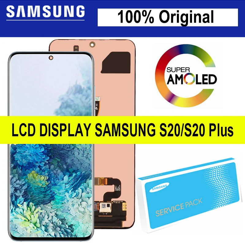 

100% Original Super AMOLED Display S20 Plus G985F For Samsung Galaxy S20 G980F G980F/DS LCD Touch Screen with frame Repair Parts
