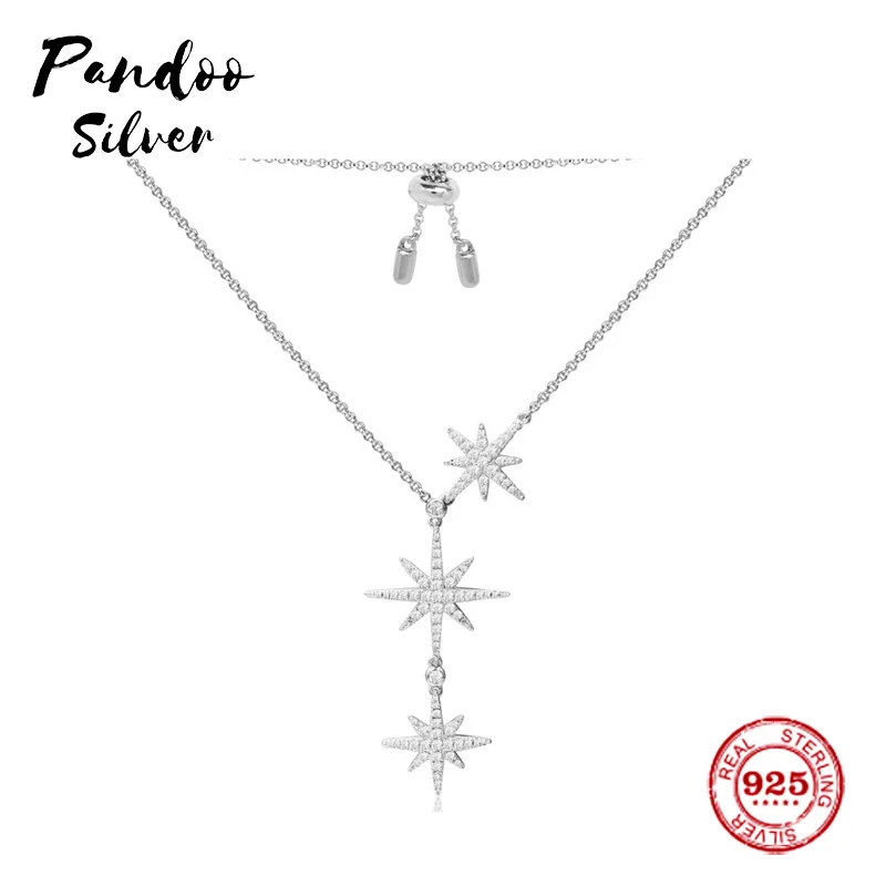 

Fashion Charm Sterling Silver Copy 1:1 Copy,Adjustable Triple Meteorites Necklace Women Monaco Jewelry Gift With Logo
