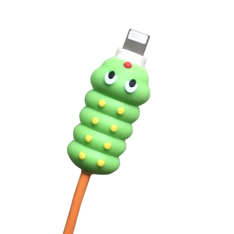 Милый usb-кабель для зарядного устройства в форме насекомых, защитный чехол, мягкий силиконовый шнур для передачи данных, защита для iPhone, разъем для смартфона