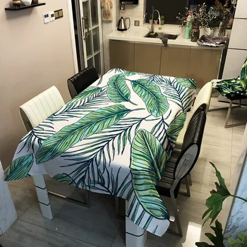 

Green Polyester Printed Tablecloth Rectangular Household Christmas Decoration Cloth Table Cover Coffee Table Cloth Picnic Mat
