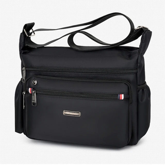 Винтиџ машки гласник чанти водоотпорни Оксфордска чанта за рамо Модна човечка попречна деловна чанта Патни чанти со голем капацитет 4