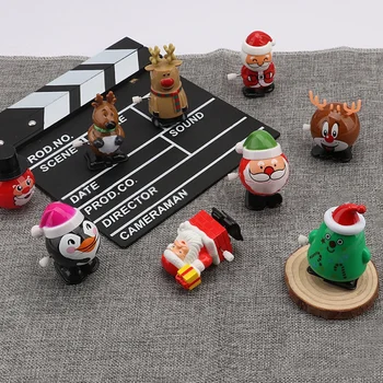 

12Pcs Clockwork Dancing Toy Christmas Tree Santa Snowman Reindeer Clockwork Toy Christmas Ornament Clockwork Toy