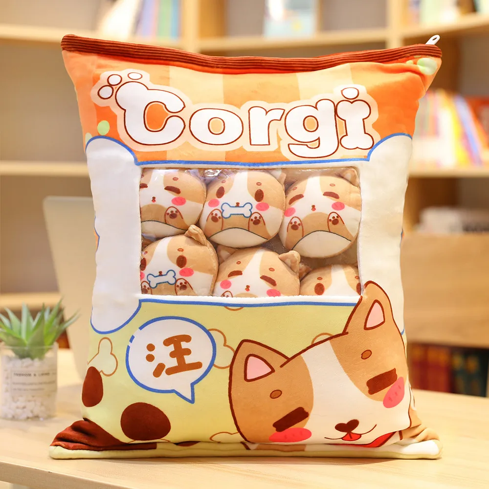 8pcs small Soft Cat Plush toys in A Bag Snack Toy Throw Pillow