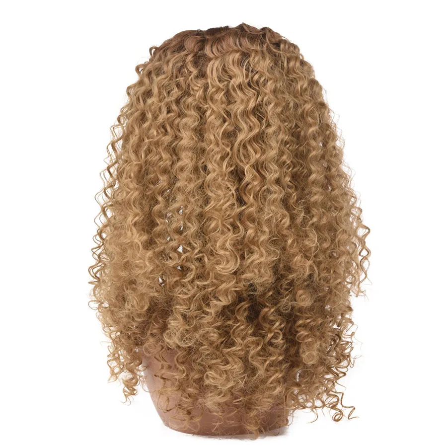 AliRobam афро кудрявые парики для черных женщин коричневые смешанные коричневые синтетические парики высокотемпературное волокно африканская прическа серый - Цвет: SX301 10T16