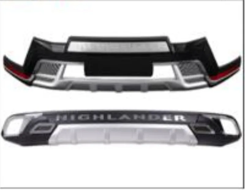 Автомобильный Стайлинг для Toyota Highlander- Высокое качество ABS передний задний удар ers Автомобильная Защита бампера Защита противоскользящая пластина