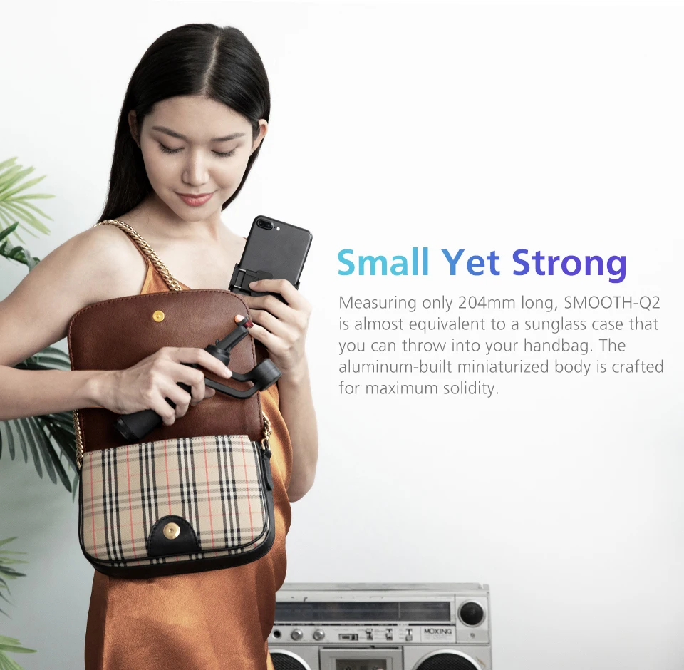  Zhiyun Smooth Q2 Truly Pocket-Size Portable 3-Axis Smartphone Handheld Gimbal for iPhone 11 Pro Max
