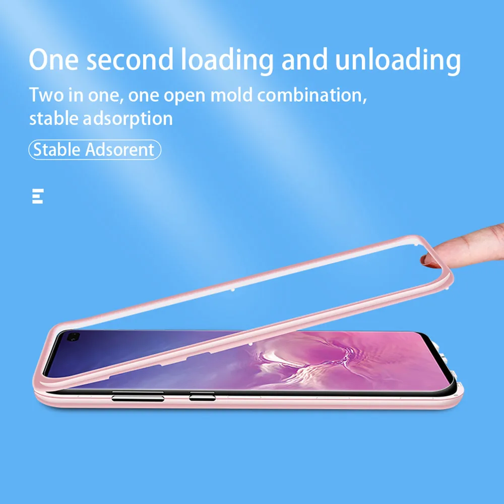 Магнитный адсорбционный чехол карамельного цвета для samsung S8 S9 S10 Plus, чехол из закаленного стекла для samsung Galaxy Note 8 9, Магнитный чехол
