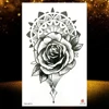 Henna  Lotus Temporary Tattoo For Women Fake Jewelry Chains Black Flower Body Art Abstract Tatoo Sticker Transfer Girl Tattoo ► Photo 3/6