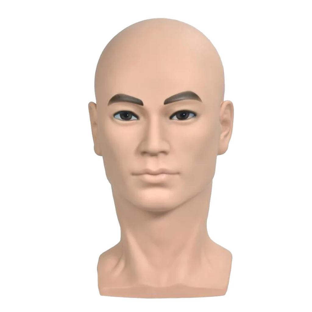 Male Wigs Toupee Mannequin Holder Hat Cap Scarf Jewelry Display Manikin Head for Headphone Glasses and more