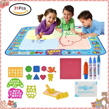 

31pcs 100*80cm Water Drawing Toys Mat Kids Children Educational Water Drawing Mat Educational Toys Sets Painting Learning Mat