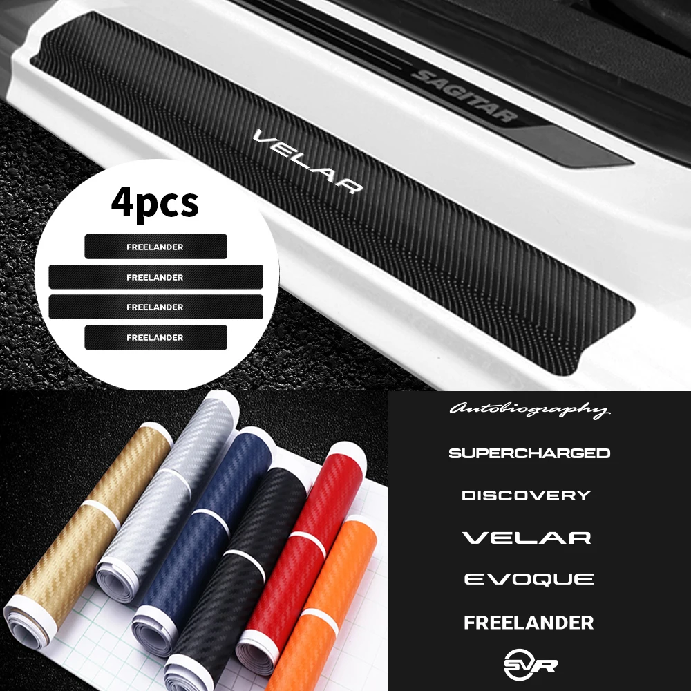 4 шт. наклейки на пороги автомобиля из углеродного волокна|Наклейки автомобиль| |