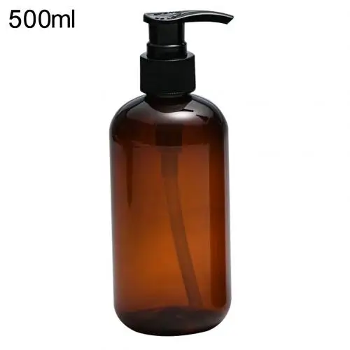 Brown 500ml 35# Новое поступление 250/500 мл портативная дорожная бутылка-органайзер, пластиковая пресс-помпа, пустая бутылка, многоразовая бутылка для DIY lotions11.11 - Цвет: Brown 500ml