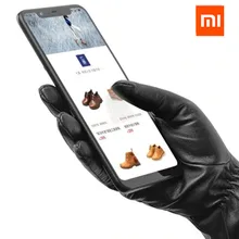 Новинка Xiaomi Mijia Qimian перчатки для сенсорного экрана из овечьей кожи водонепроницаемые испанские сырые мягкие кожаные теплые зимние перчатки для женщин мужчин привод