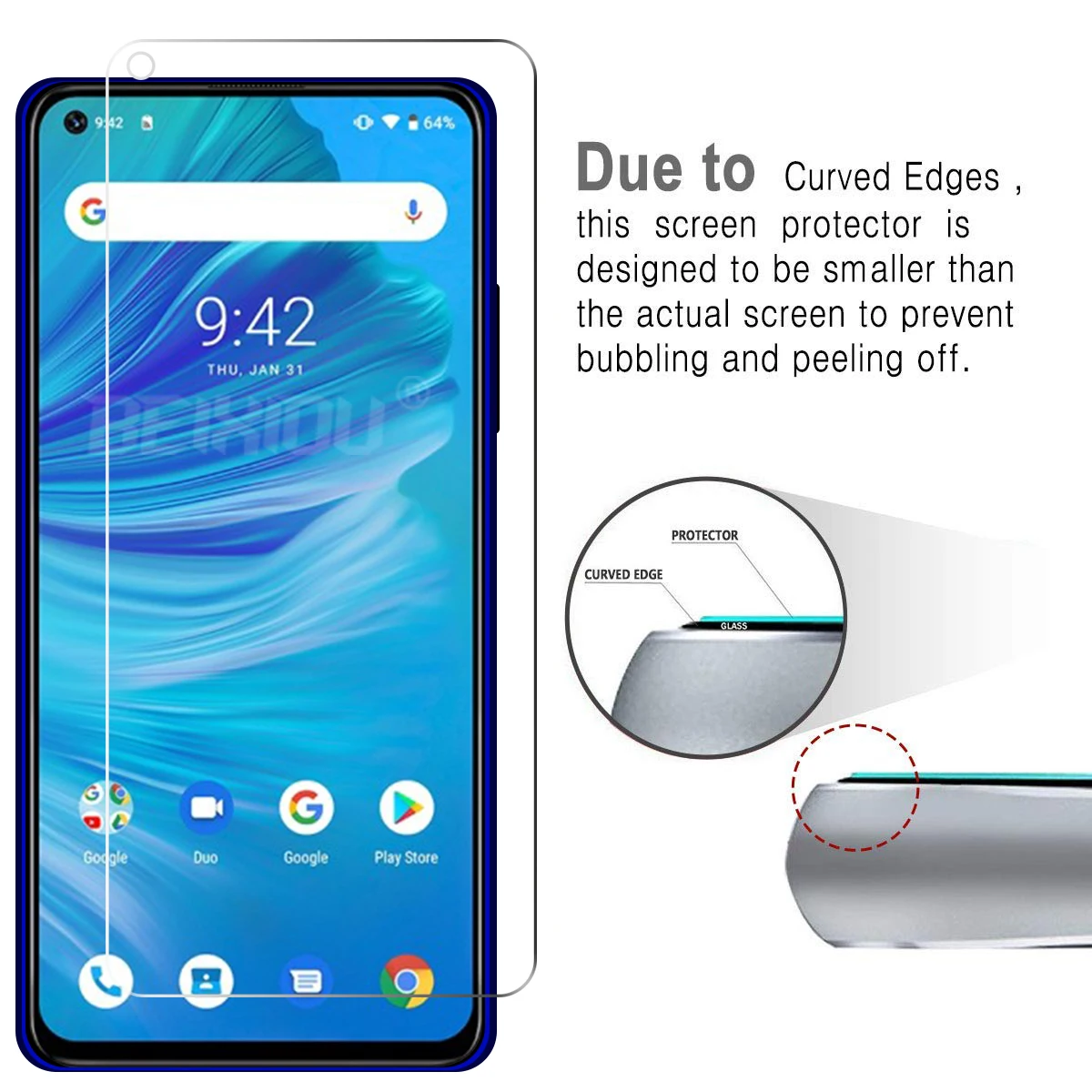 2 шт Полное закаленное стекло для Umidigi F2 протектор экрана 2.5D 9h закаленное стекло для Umidigi F2 защитная пленка