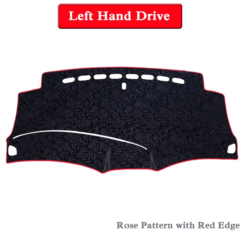 Силиконовый анти-Солнечный коврик для автомобиля крышка приборной панели Защитная площадка Крышка для Honda jade-Настоящее LHD& RHD автомобильные аксессуары - Название цвета: LHD Rose Red Edge