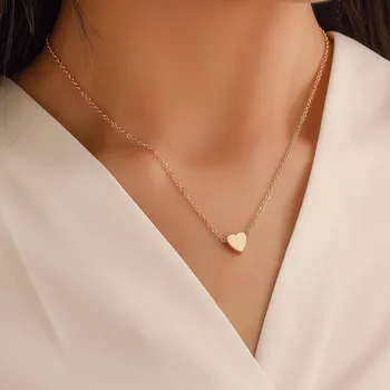 

Fashion Trendy Heart Clavicle Pendant Necklace For Women Female Elegant Gold Chain Necklaces Ladies Heart-Shaped Jewelry Gifts