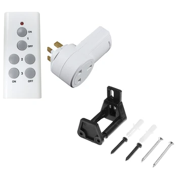 

1 set Smart Wireless Remote Control Power Outlet 433Mhz UK plug & 1 set Black Door Wall Guide Floor Guide Clip
