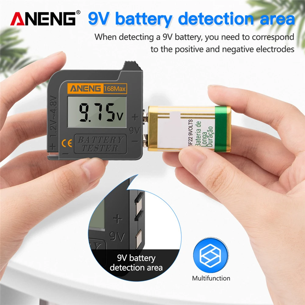 ANENG 168Max Digital Lithium Battery Capacity Tester LCD Battery Voltage Tester Digital Lithium Capacity Diagnostic Tool