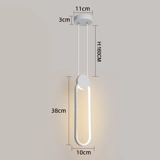 Современные светодиодные подвесные светильники для столовой, гостиной, бара, подвесной светильник suspendu, подвесной светильник для прикроватной кухни - Цвет корпуса: White long circle