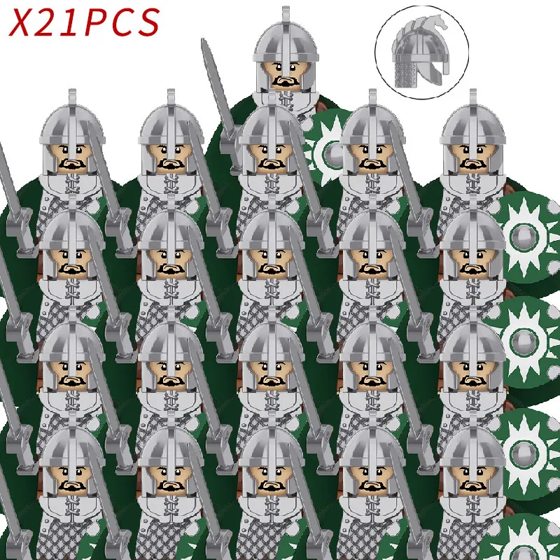Medieval Fantasy Dwarf Warrior Leader Building Blocks Set