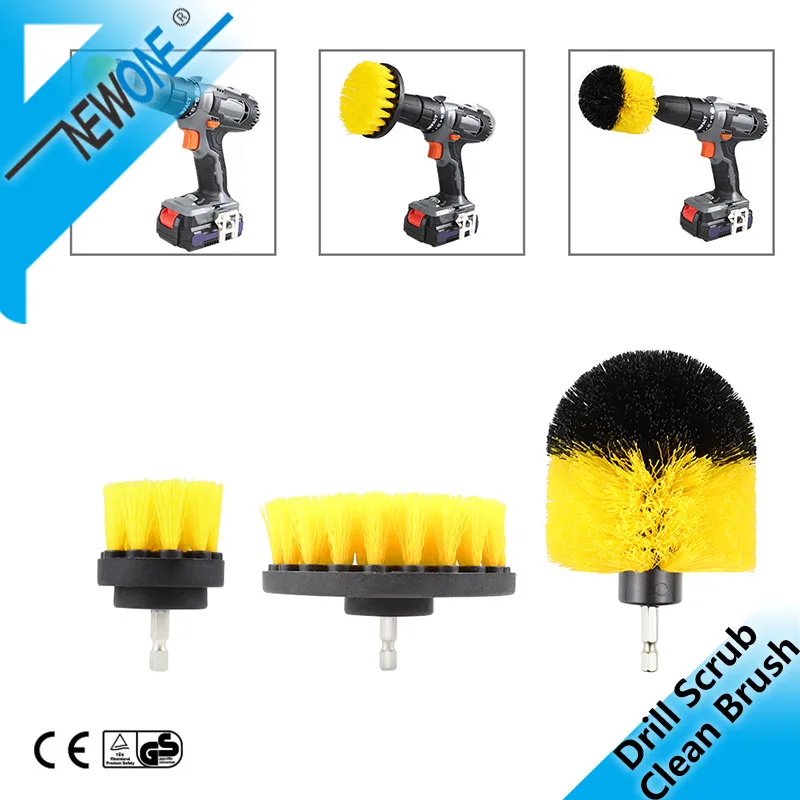 

3pcs/set Electric Drill Clean Brush For Cleaning Kitchen Toilet Cordless Power Machine Kit 2/3.5/4 inch Plastic Cleaning Brush