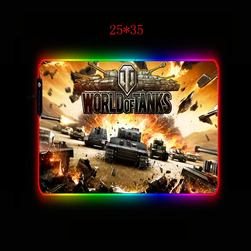 Игровой коврик для мыши Yuzuoan Tank World LOGO XXL с usb полоской светодиодный подсветка RGB