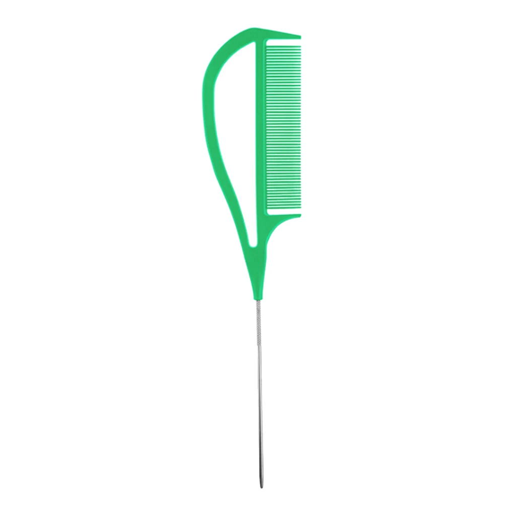 New 1 pcs Straight hair comb Fine-tooth Metal Pin Anti-static Hair Style Rat Tail CombHair Styling Tool For Beauty
