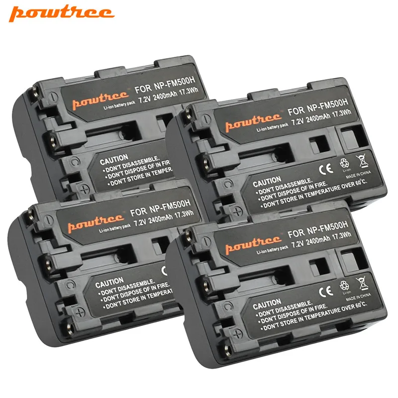 Powtree 2400 мА/ч, NP-FM500H NP FM500H Камера Батарея Замена для sony A57 A58 A65 A77 A99 A550 A560 A580 Батарея NP-FM500H - Цвет: 4 Battery