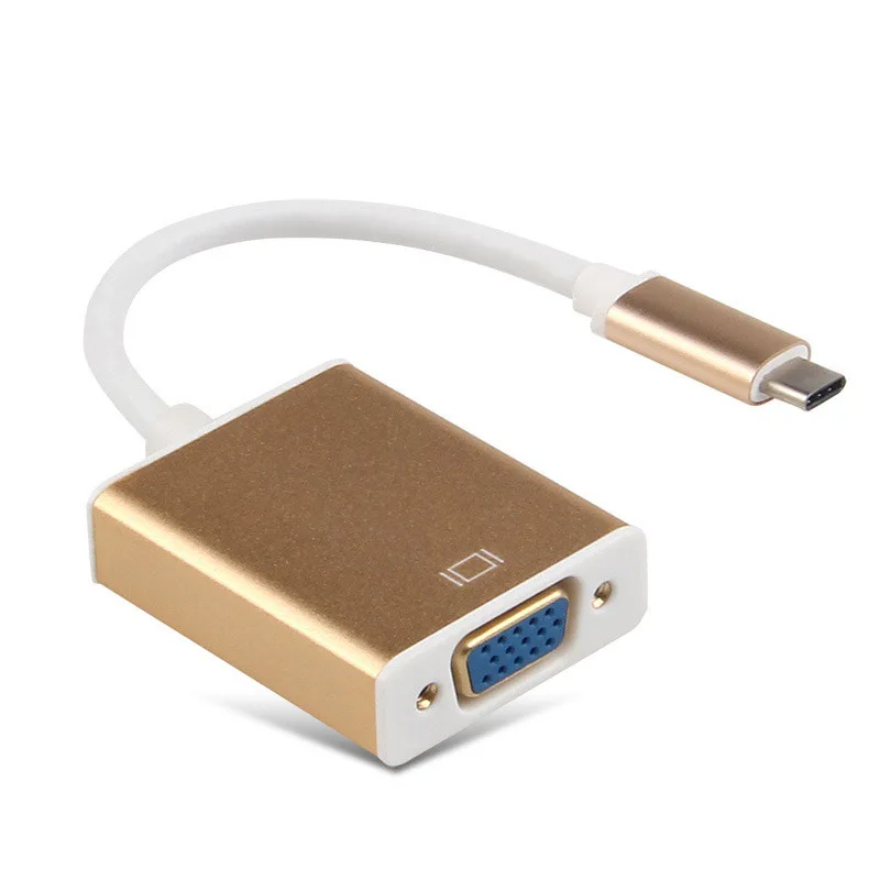 USB 3,1 Тип C к VGA адаптер для подключения цифрового кабельного HD Реверсивный для Macbook 12 дюймов ноутбук конвертер адаптер конвертер
