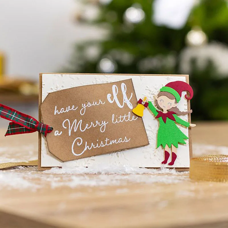 Новогодние персонажи Noel Алиса в стране чудес Blessed Love Santa» металлический Трафаретный вырубной Штамп для DIY бумажные карточки для скрапбукинга ремесла