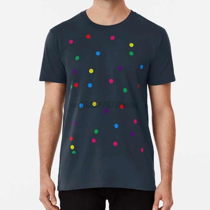 rainbow polka dot shirt