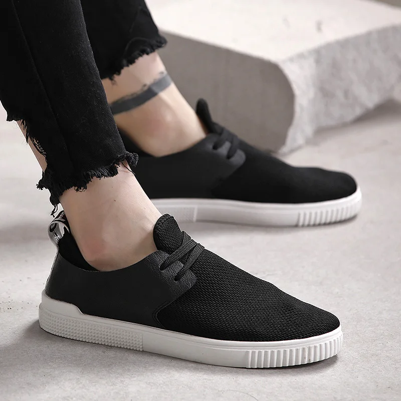 

Fashion Hot Sale size 39-44 Men's Canvas ShoesAutumn Black White Men Casual Shoes Lace-up Breathable Men Sneakers *1870
