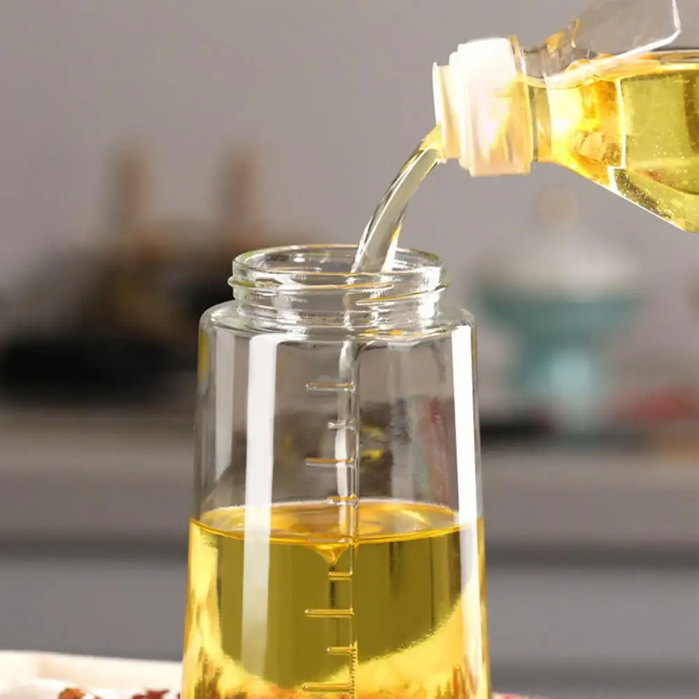 300ml/600ml Oil Bottle Transparent Food-grade Materials Oil Vinegar Glass Storage Bottle Barbecue Grilling Roasting Bottle 1