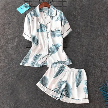 

Summer Sexy Sleep Pajamas Sets Robe Sleepwear Womens shirt Pants Suit Casual Home Wear Nightwear Bath Gown Nightgown M-XL