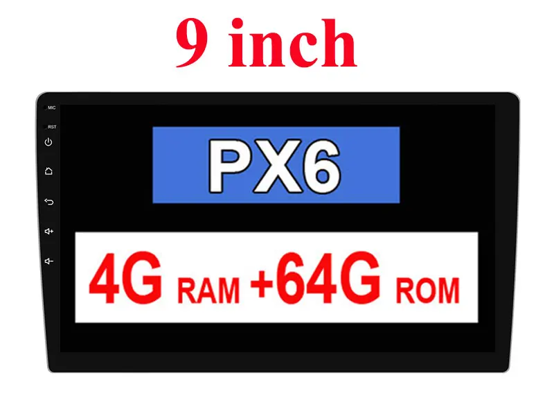 1 din автомобильное радио gps 4G ram 64G rom android 9,0 автомобильный стерео Кассетный плеер рекордер радио gps навигация управление рулевым колесом - Цвет: 9in PX6 4G 64G