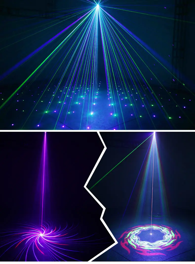Профессиональный DJ лазерный показ полноцветный RGB шаблоны проектор сценический эффект освещение для дискотеки рождественские вечерние картины gobo свет
