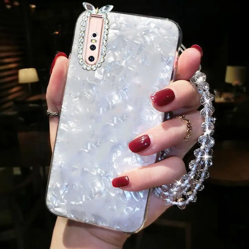Чехол со стразами на ремешке для Samsung galaxy S20ulra s10e note 20 plus a51 a71 a30s a81 m30s ракушка