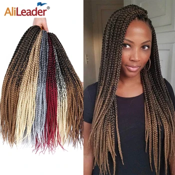 

Alileader Fashion Box Braids Crochet Hair Synthetic Braiding Hair Crochet Braids Extension Ombre Braiding Hairs For Black Women