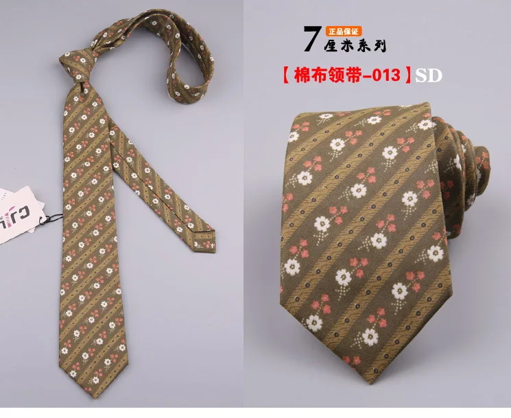 13 New Mens Ties Neck Cotton Floral Tie For Men Women Skinny Neck Tie For Wedding Casual Neckties Classic Suits Slim Neck Ties 7cm - Цвет: 13