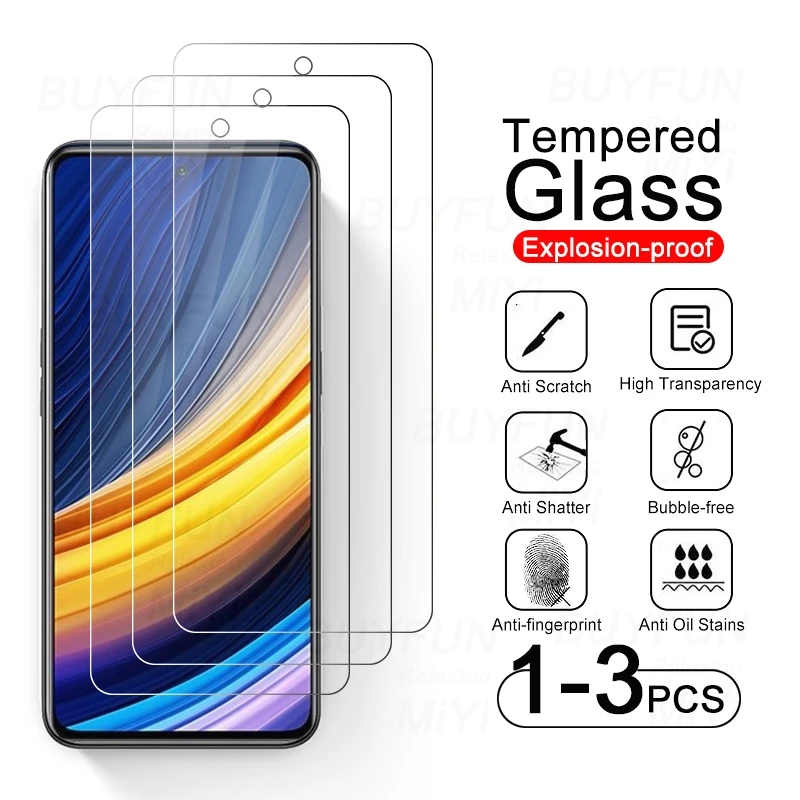 Закаленное стекло для Xiaomi Pocco Poko Poco X3 NFC M3 F2 Pro F1 F3 GT 5G Little X F M 3 Защитная пленка