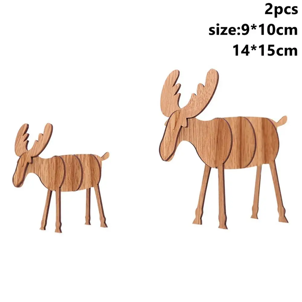 Deer Pendants 6 Taoup милый деревянный искусственный Рождественский белка Рождественский Декор для домашнего декора для рождественских украшений поддельные белки животное Noel - Цвет: Deer Pendants 6