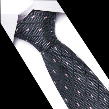 

100% Silk Men Solid Tie Polka Dots Neck Ties 7.5cm Fashion Neckties Classic Men's Wedding Business Ties Jacquard Woven 10061