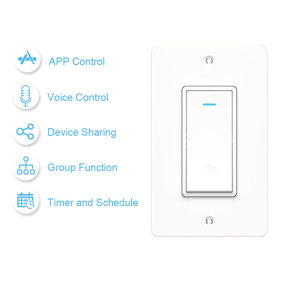Wi-Fi Настенный умный светильник, переключатель голосового управления, приложение Smart Life, пульт дистанционного управления, таймер, совместно используемое устройство для Android iOS