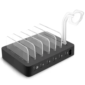 

Fast Multi-Port Charging Dock Station, 6 Ports USB Desktop Charger Station, Power Adapter For all Phone, Tablet, Watch etc