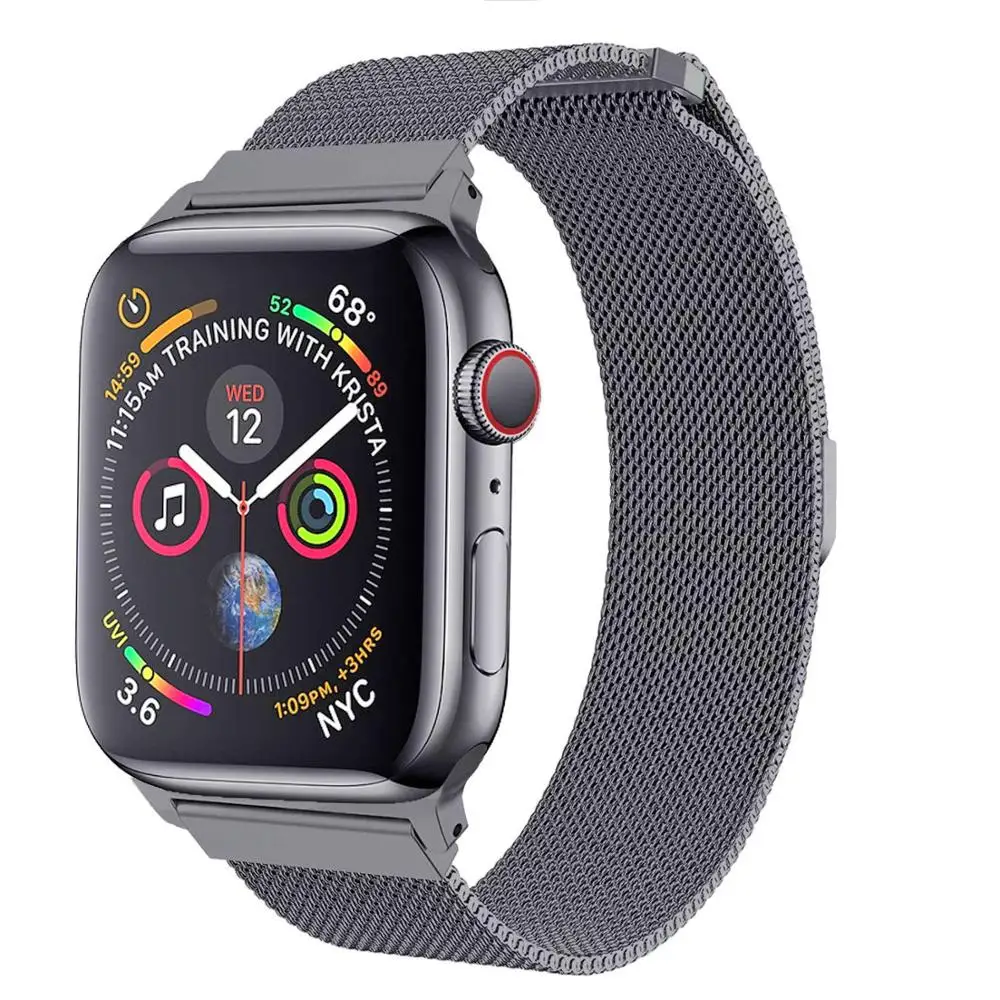 Ремешки для Apple Watch, Миланская петля, ремешок из нержавеющей стали, магнитная застежка, замена для iWatch серии 5/4/3/2 - Цвет ремешка: 24 Space gray