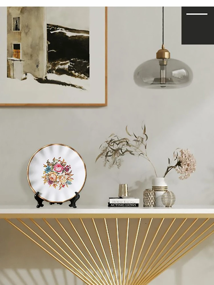 Ceramic plate Art Ornaments living room Decoration Accessories plate Set wedding gift Nordic luxury home decoration accessories 6