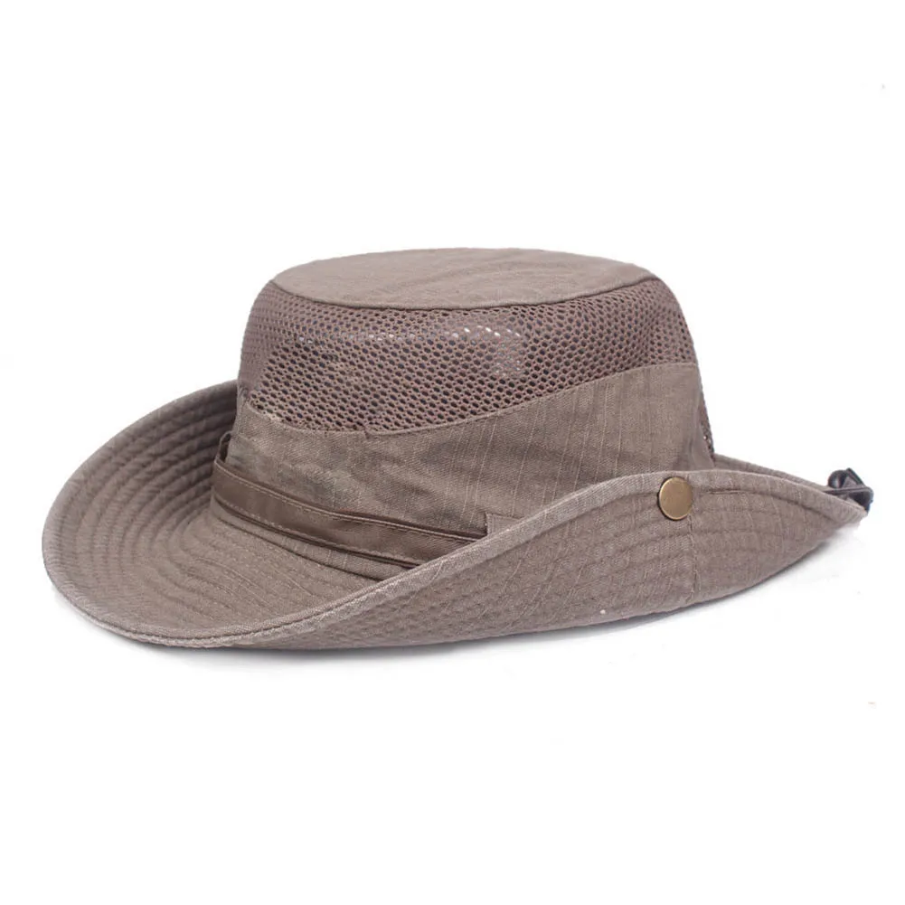 brown Newly Outdoor Foldable Bucket Hat Breathable Wide Brim Fishing Sun Cap for Camping Hiking IR-ing - Цвет: brown