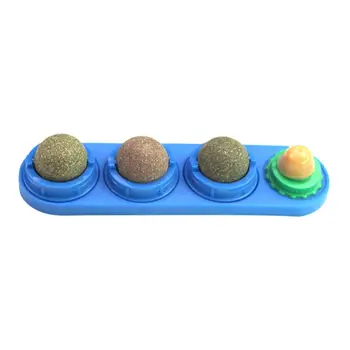 

4Pcs/Set Cat nip Ball Set Self-adhesive Rotated Catnip Silvervine Lick Ball Molar Teething