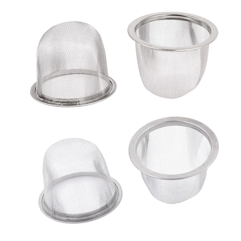 5 Pcs Tea Strainer: 3 Pcs Stainless Steel Mesh Brewing Unit Tea Leaves Strainer 70 Mm Diameter& 2 Pcs 60Mm Diameter Mesh Round